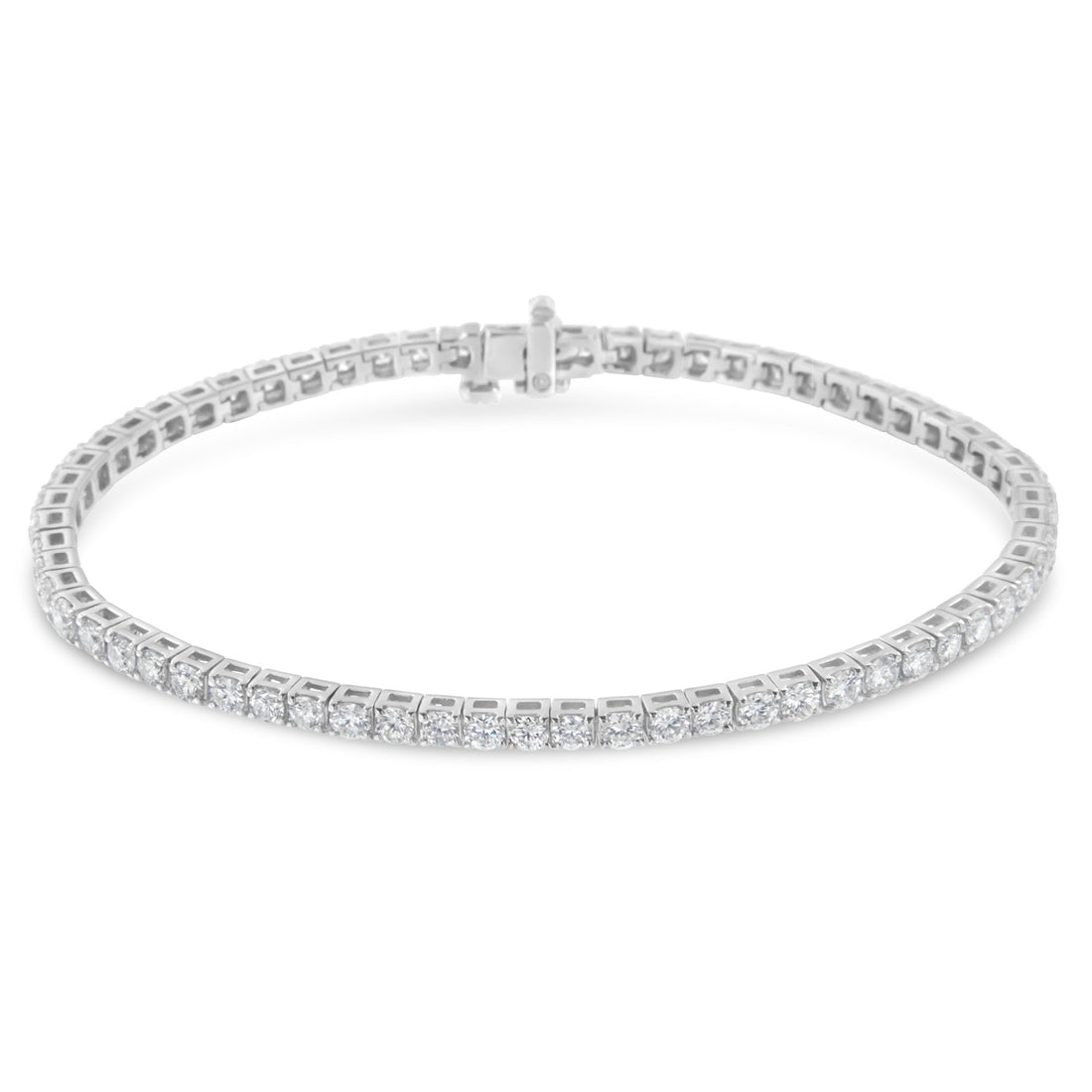 IGI Certified 4.0 Cttw Diamond 14K White Gold Classic 7â€ Tennis Bracelet (H-I Color, I1-I2 Clarity) by Bids.com