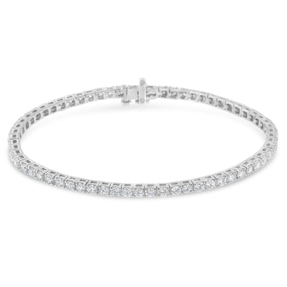 IGI Certified 4.0 Cttw Diamond 14K White Gold Classic 7â€ Tennis Bracelet (H-I Color, I1-I2 Clarity) by Bids.com
