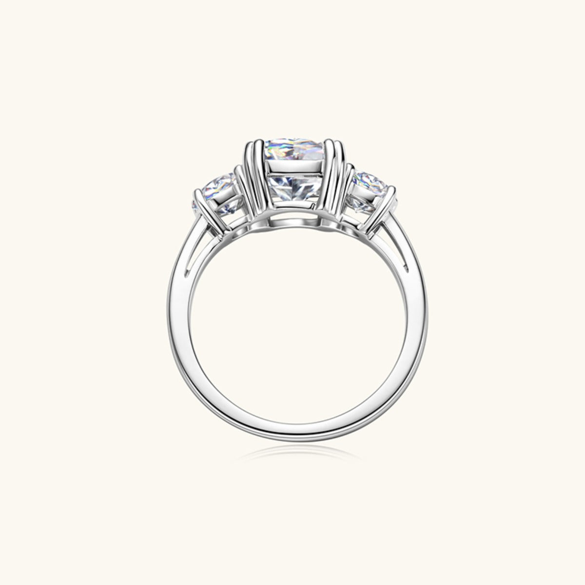 3.5 Carat Sparkala™ Three-Stone Ring (Platinum over Fine Sterling Silver) by Sparkala