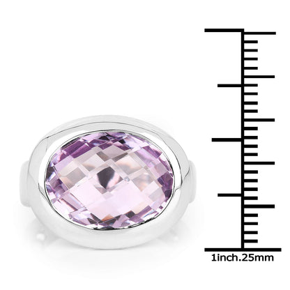 8.00 Carat Genuine Pink Amethyst .925 Sterling Silver Ring by Bids.com