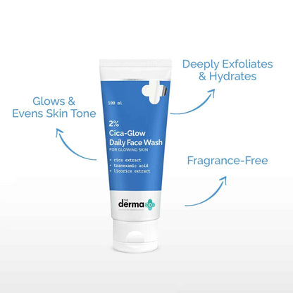 The Derma Co 2% Cica-Glow Face Wash For Glowing Skin