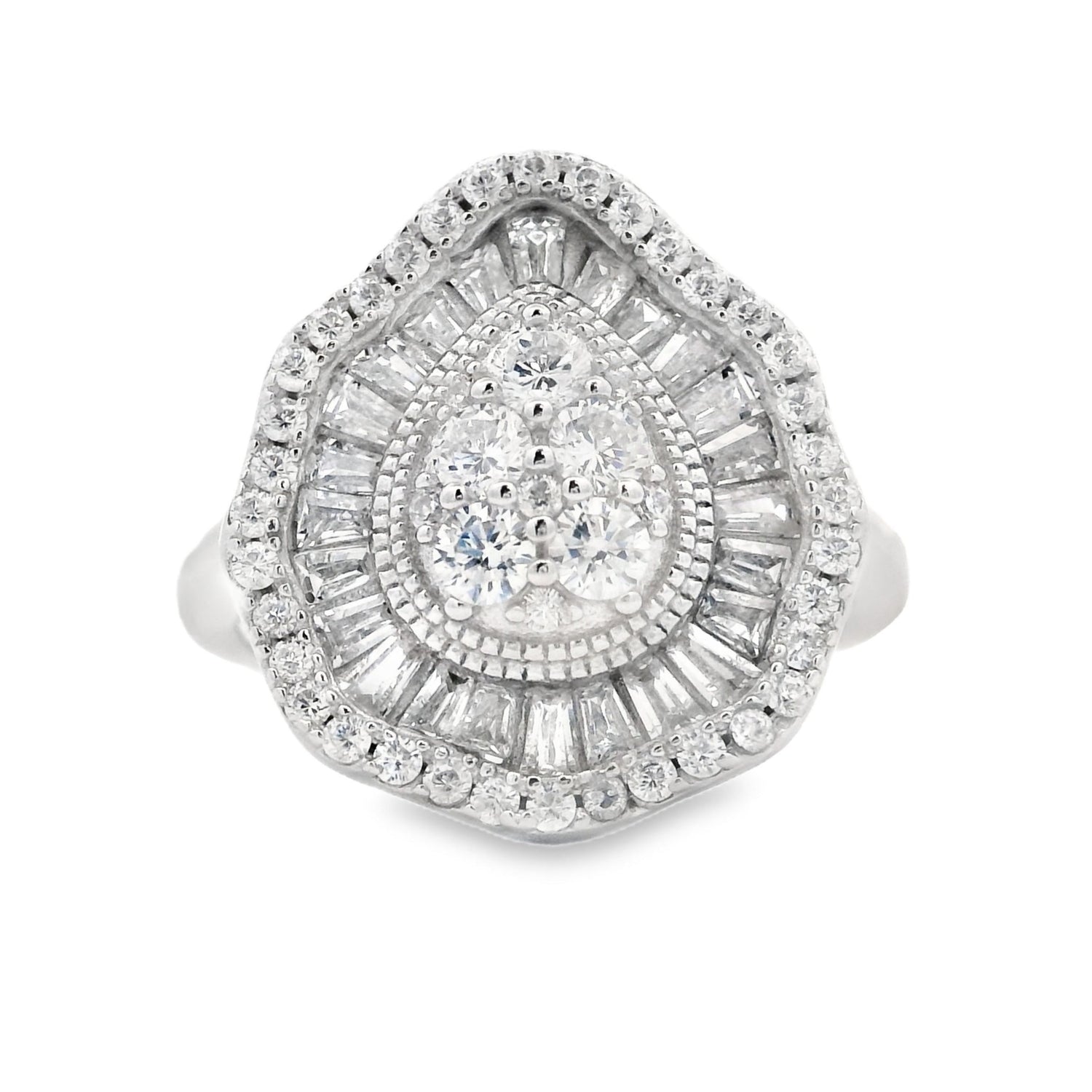 Genuine Cubic Zirconium Ring Sterling Silver by Bids.com
