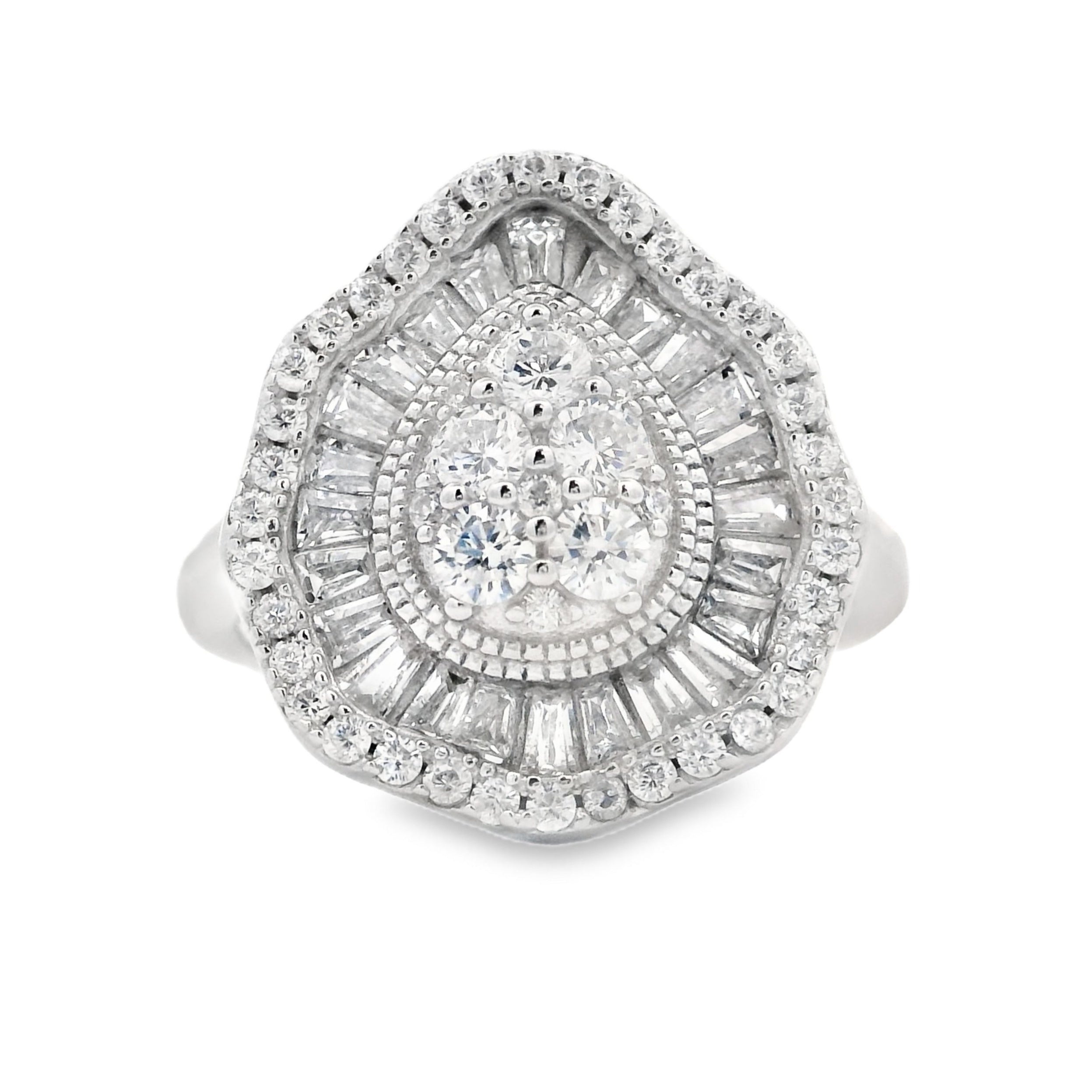 Genuine Cubic Zirconium Ring Sterling Silver by Bids.com