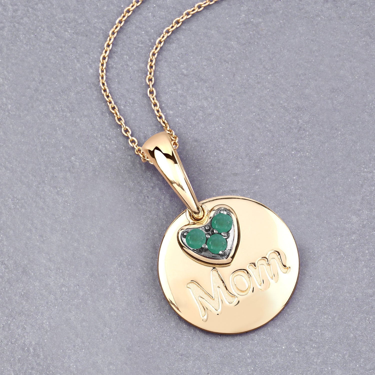 0.17 Carat Genuine Emerald .925 Sterling Silver Pendant by Bids.com