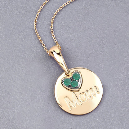 0.17 Carat Genuine Emerald .925 Sterling Silver Pendant by Bids.com