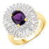 3.20 Carat Genuine Amethyst and White Topaz .925 Sterling Silver Ring by Bids.com