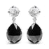 18K White Gold 1/5 Cttw Diamond with Round White Topaz and 20x15mm Pear Cut Black Onyx Gemstone Dangle Earring (G-H Color, SI1-SI2 Clarity) by Bids.com