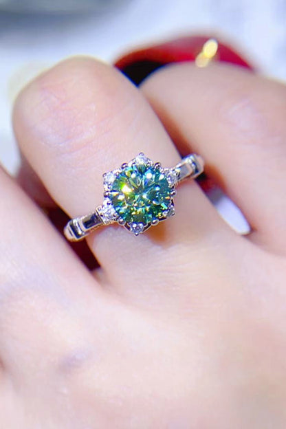 1 Carat Green Sparkala™ Platinum Over Pure Sterling Silver Ring (Green or White) by Sparkala