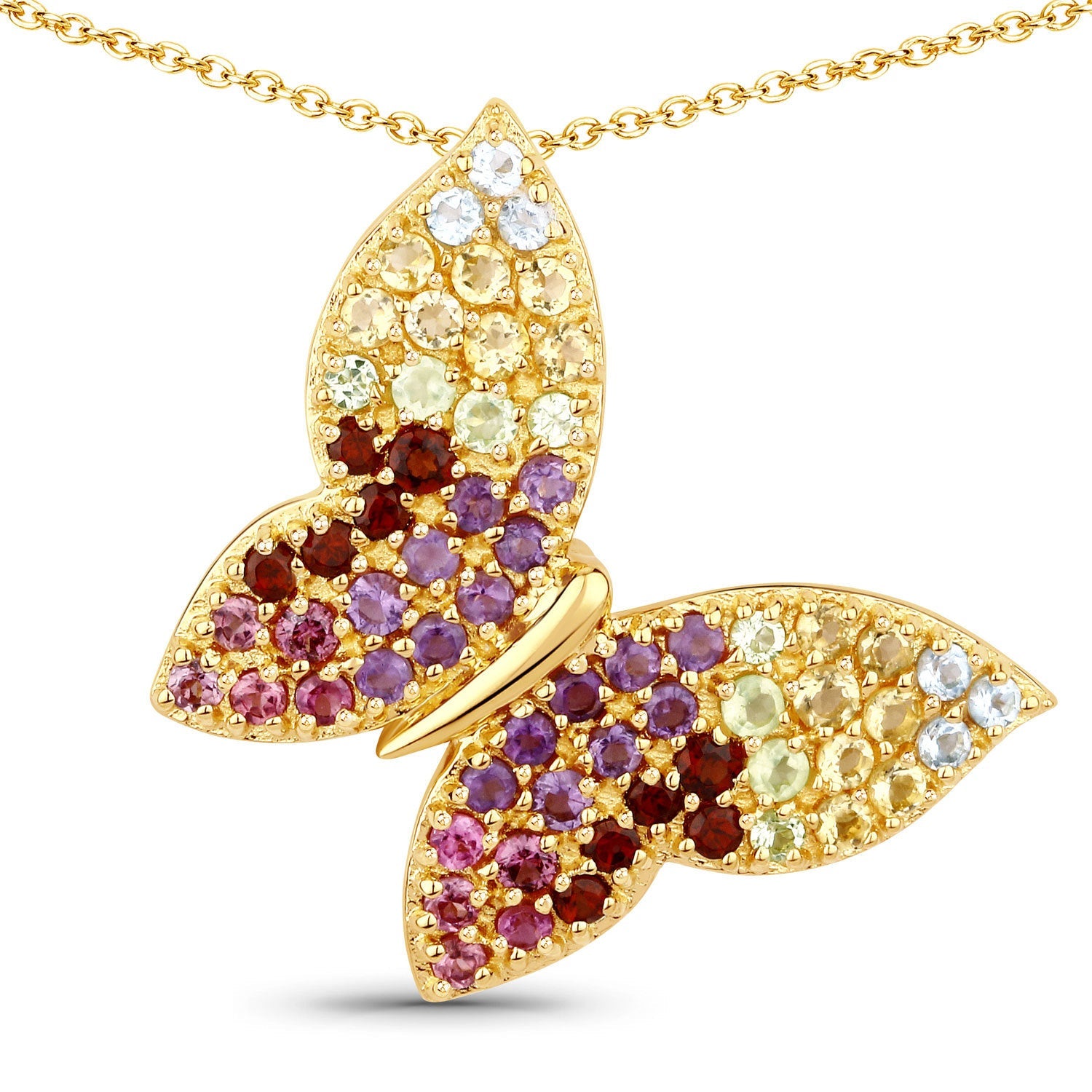 1.62 Carat Genuine Multi Stones .925 Sterling Silver Pendant by Bids.com