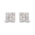 10K White Gold 1/7 Cttw Round and Baguette Diamond Mosaic Square Stud Earrings (H-I Color, I1-I2 Clarity) by Bids.com