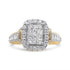 14K Yellow and White Gold 1.00 Cttw Princess and Round Cut Emerald Shaped Halo Diamond Cluster Ring (SI1-SI2 Clarity, H-I Color) - Size 7 by Bids.com