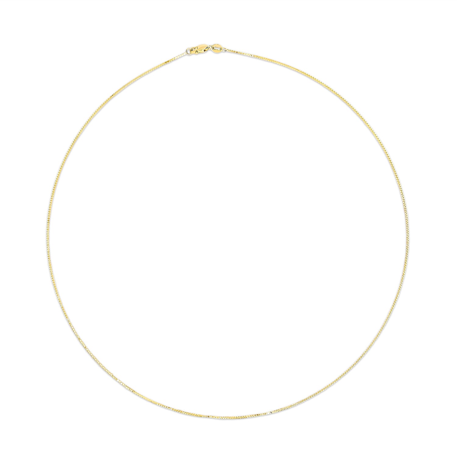 Solid 14K Yellow Gold 0.75mm Classic Box Chain Necklace. Unisex Chain - Size 16 Inches by Bids.com