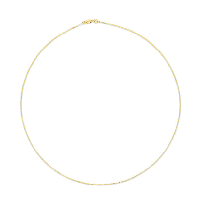 Solid 14K Yellow Gold 0.75mm Classic Box Chain Necklace. Unisex Chain - Size 16 Inches by Bids.com