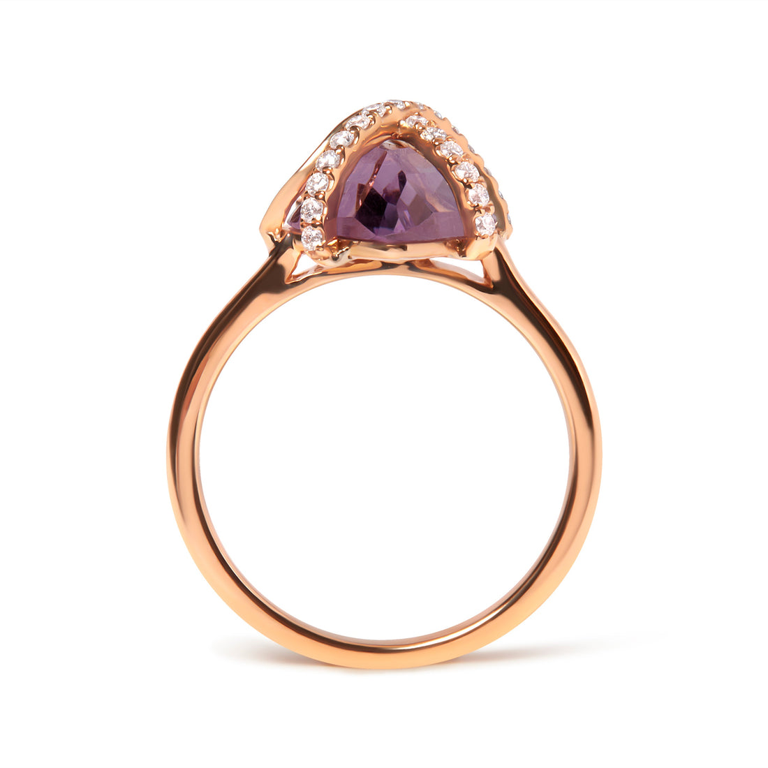 14K Rose Gold 1/5 Cttw Diamond Wrapped 15x15 MM Purple Amethyst Cocktail Ring (G-H Color, SI1-SI2 Clarity) by Bids.com