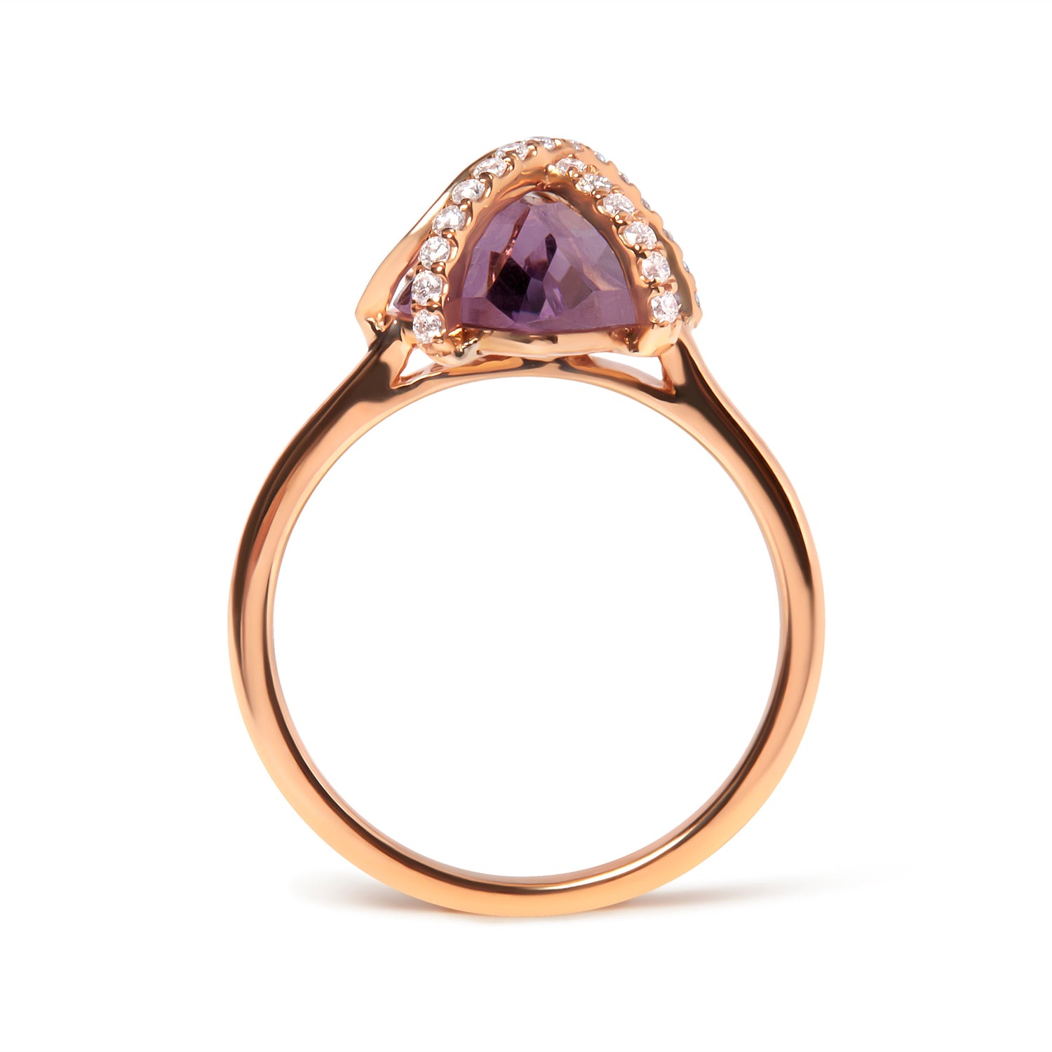 14K Rose Gold 1/5 Cttw Diamond Wrapped 15x15 MM Purple Amethyst Cocktail Ring (G-H Color, SI1-SI2 Clarity) by Bids.com