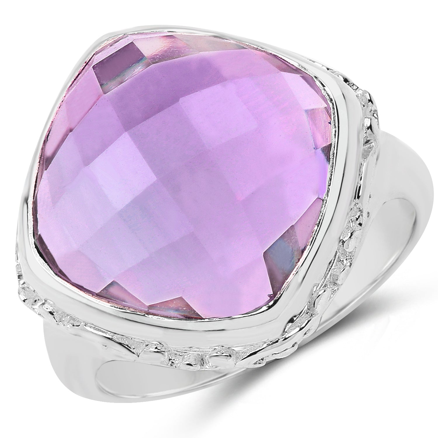 8.40 Carat Genuine Amethyst .925 Sterling Silver Ring by Bids.com
