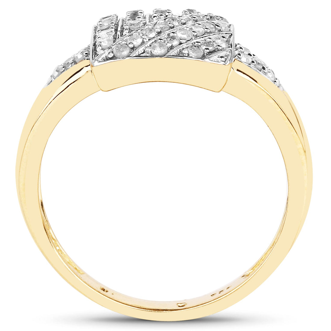 14K Yellow Gold Plated 0.23 Carat Genuine White Diamond .925 Sterling Silver Ring by Bids.com