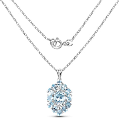 10.06 Carat Genuine Blue Topaz .925 Sterling Silver Pendant  DestGlow