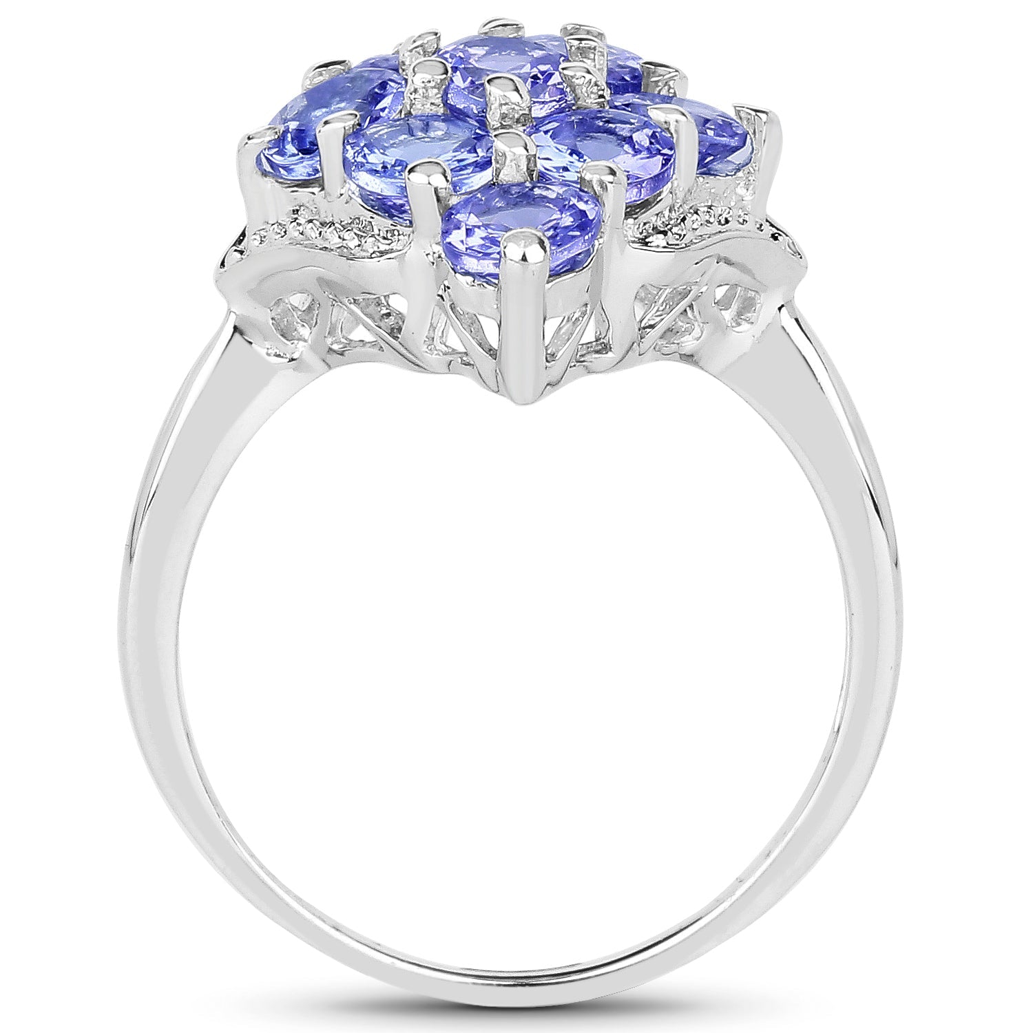 2.07 Carat Genuine Tanzanite .925 Sterling Silver Ring by Bids.com