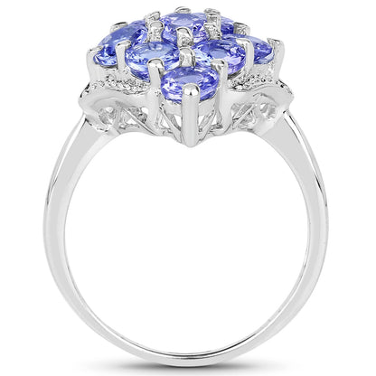 2.07 Carat Genuine Tanzanite .925 Sterling Silver Ring by Bids.com