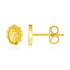 14k Yellow Gold Oval Religious Medallion Post Earrings by Bids.com