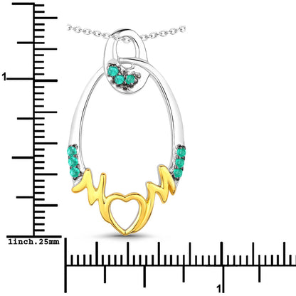 0.15 Carat Genuine Emerald .925 Sterling Silver Pendant by Bids.com