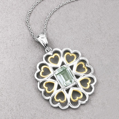2.10 Carat Genuine Green Amethyst .925 Sterling Silver Pendant by Bids.com