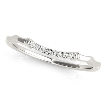 14k White Gold Wave Design Pave Set Diamond Wedding Ring (1/20 cttw) by Bids.com