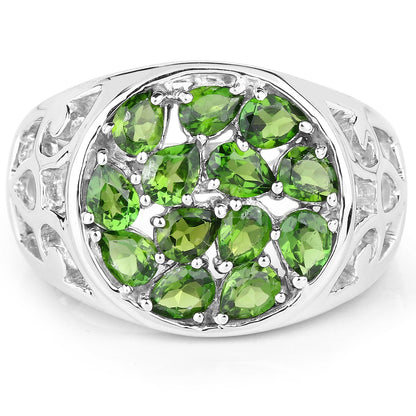 2.21 Carat Genuine Chrome Diopside .925 Sterling Silver Ring by Bids.com