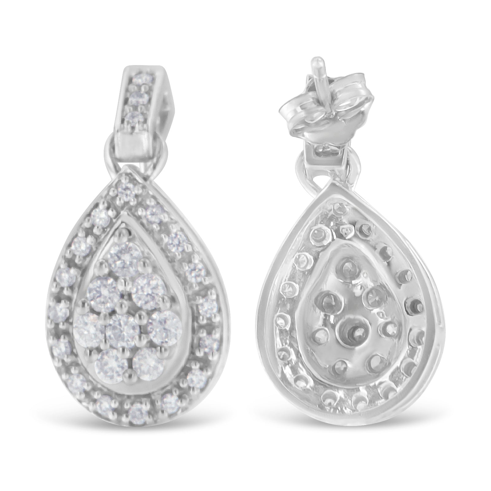 10k White Gold Round Cut Diamond Earrings (0.75 cttw, H-I Color, I1-I2 Clarity) by Bids.com