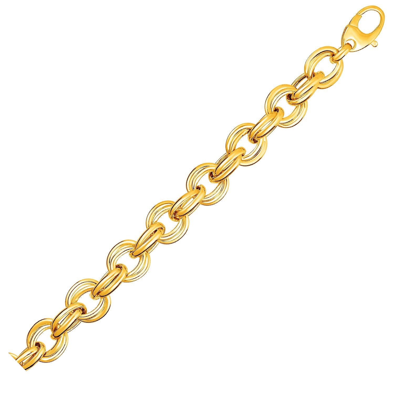 Twisted Double Link Bracelet in 14k Yellow Gold by Bids.com
