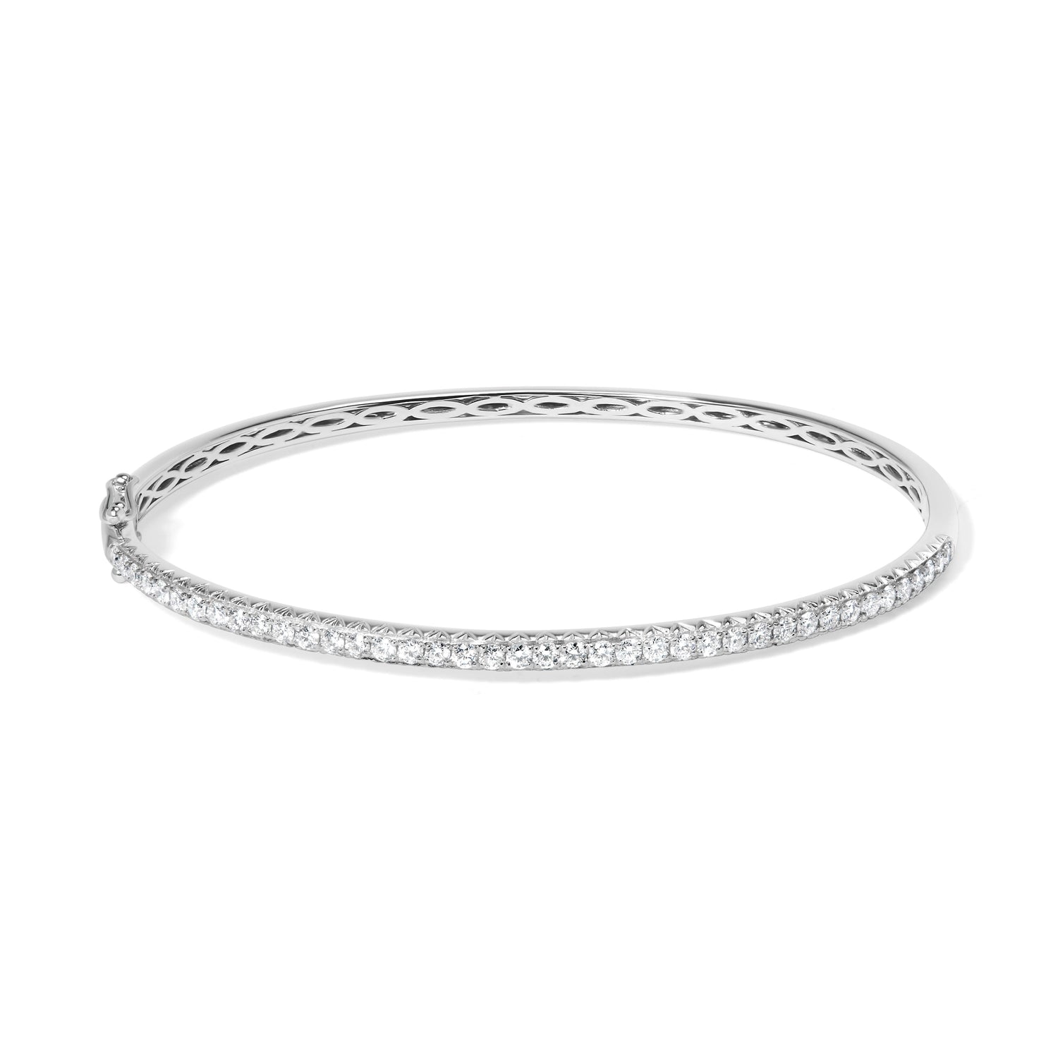 14K Rose Gold 1.00 Cttw Half Eternity Diamond Bangle Bracelet (G-H Color, SI2-I1 Clarity) - 7" Inches by Bids.com