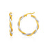 Two-Tone Twisted Wire Round Hoop Earrings in 10k Yellow and White Gold by Bids.com