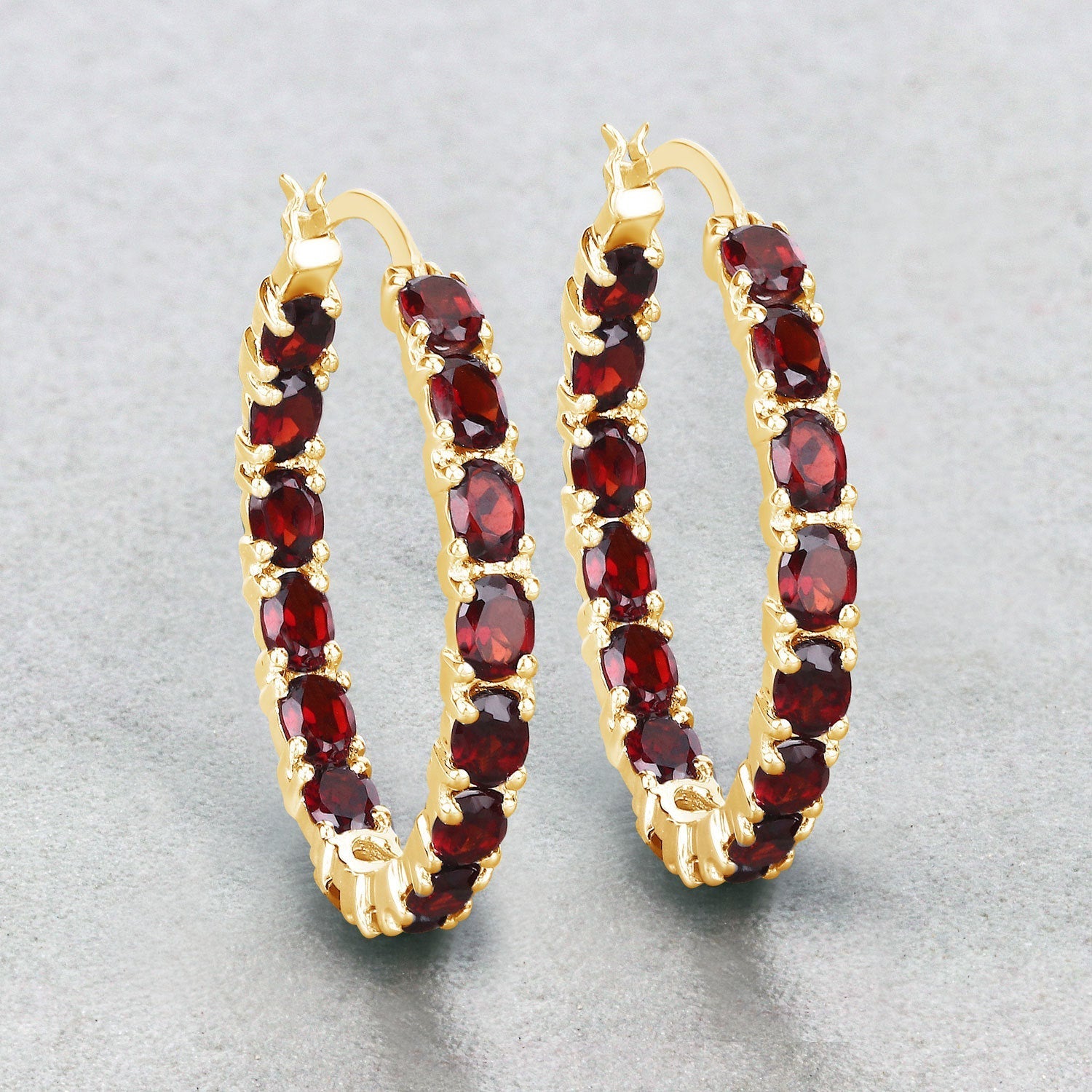 6.00 Carat Genuine Garnet .925 Sterling Silver Earrings  DestGlow