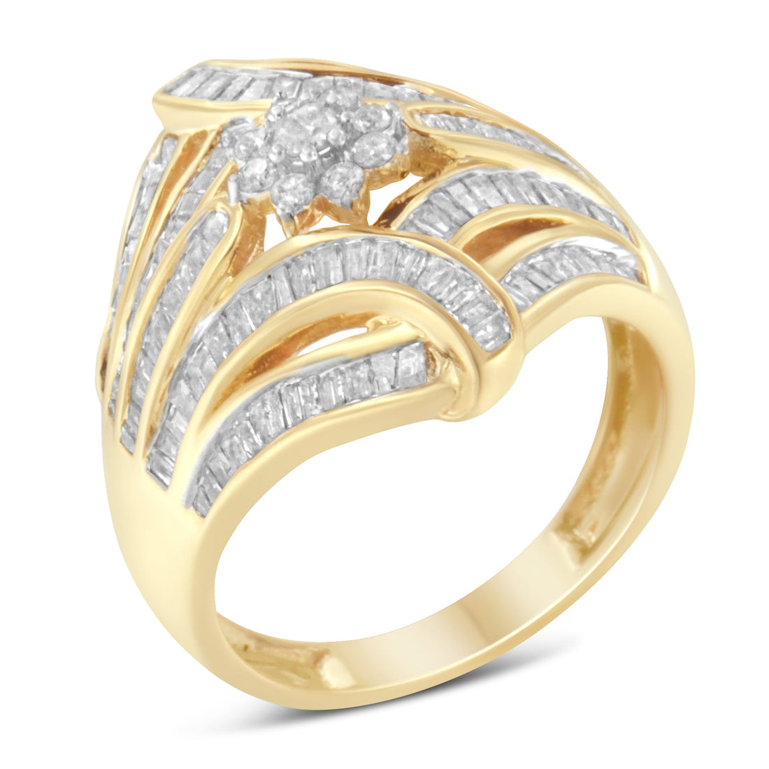 10K Yellow Gold Diamond Ring (1 Cttw, I-J Color, I2-I3 Clarity) - Size 7 by Bids.com