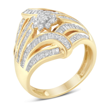 10K Yellow Gold Diamond Ring (1 Cttw, I-J Color, I2-I3 Clarity) - Size 7 by Bids.com