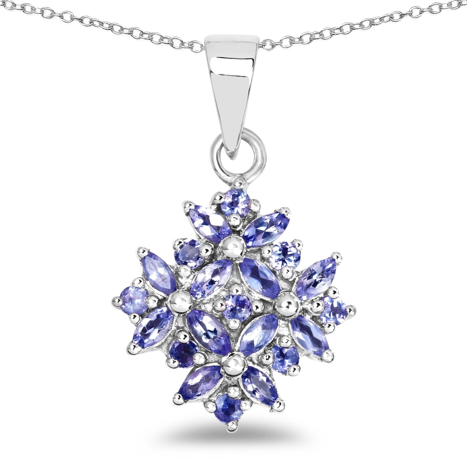 1.50 Carat Genuine Tanzanite .925 Sterling Silver Pendant  DestGlow