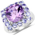 6.63 Carat Genuine Amethyst and Tanzanite .925 Sterling Silver Ring by Bids.com