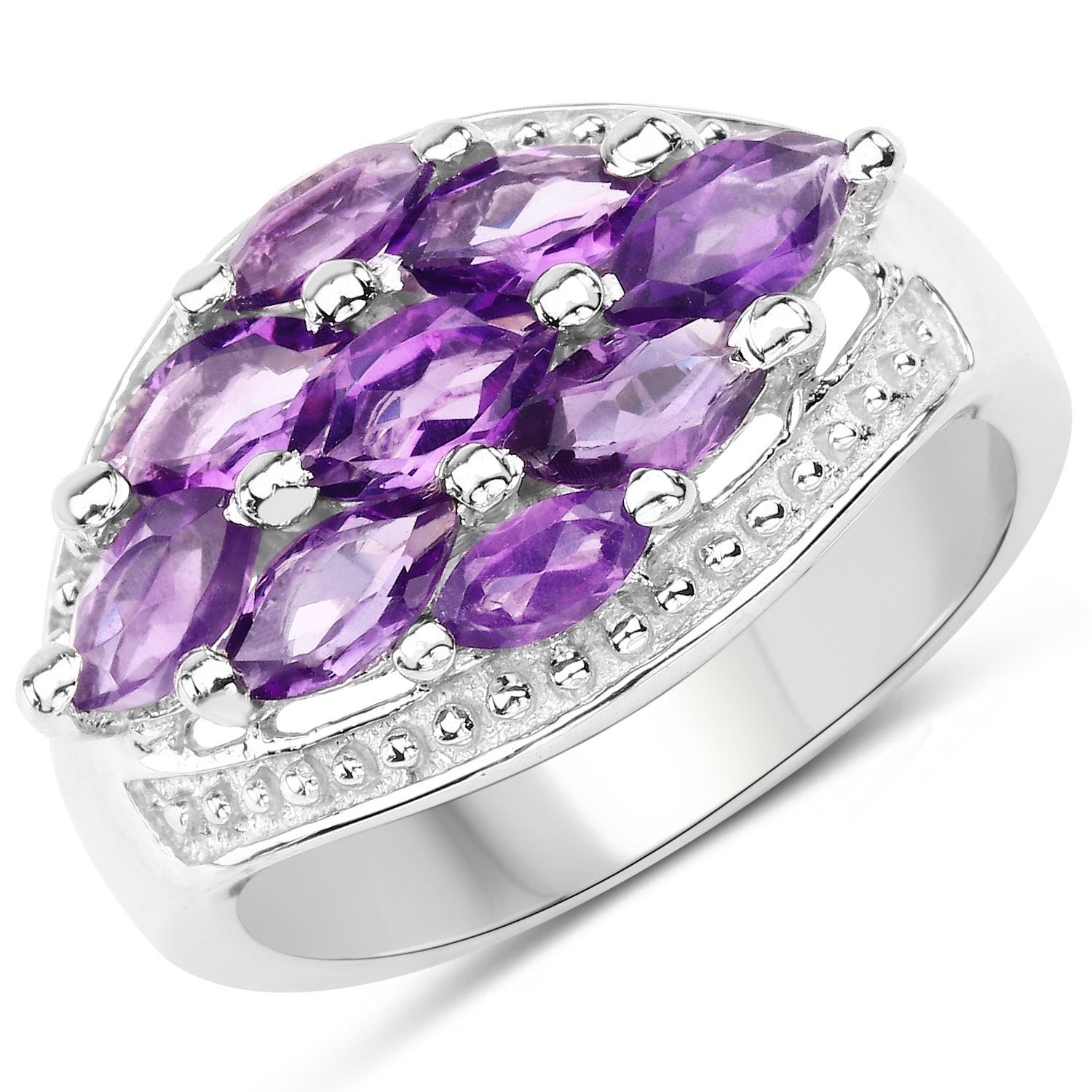 1.91 Carat Genuine Amethyst .925 Sterling Silver Ring by Bids.com