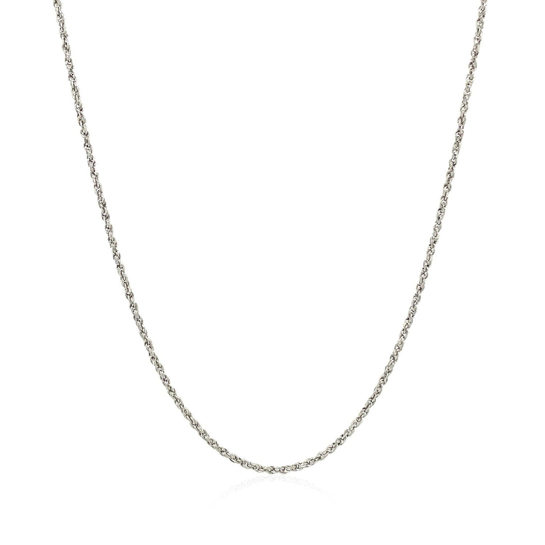 14k White Gold Adjustable Rope Chain 1.0mm by Bids.com