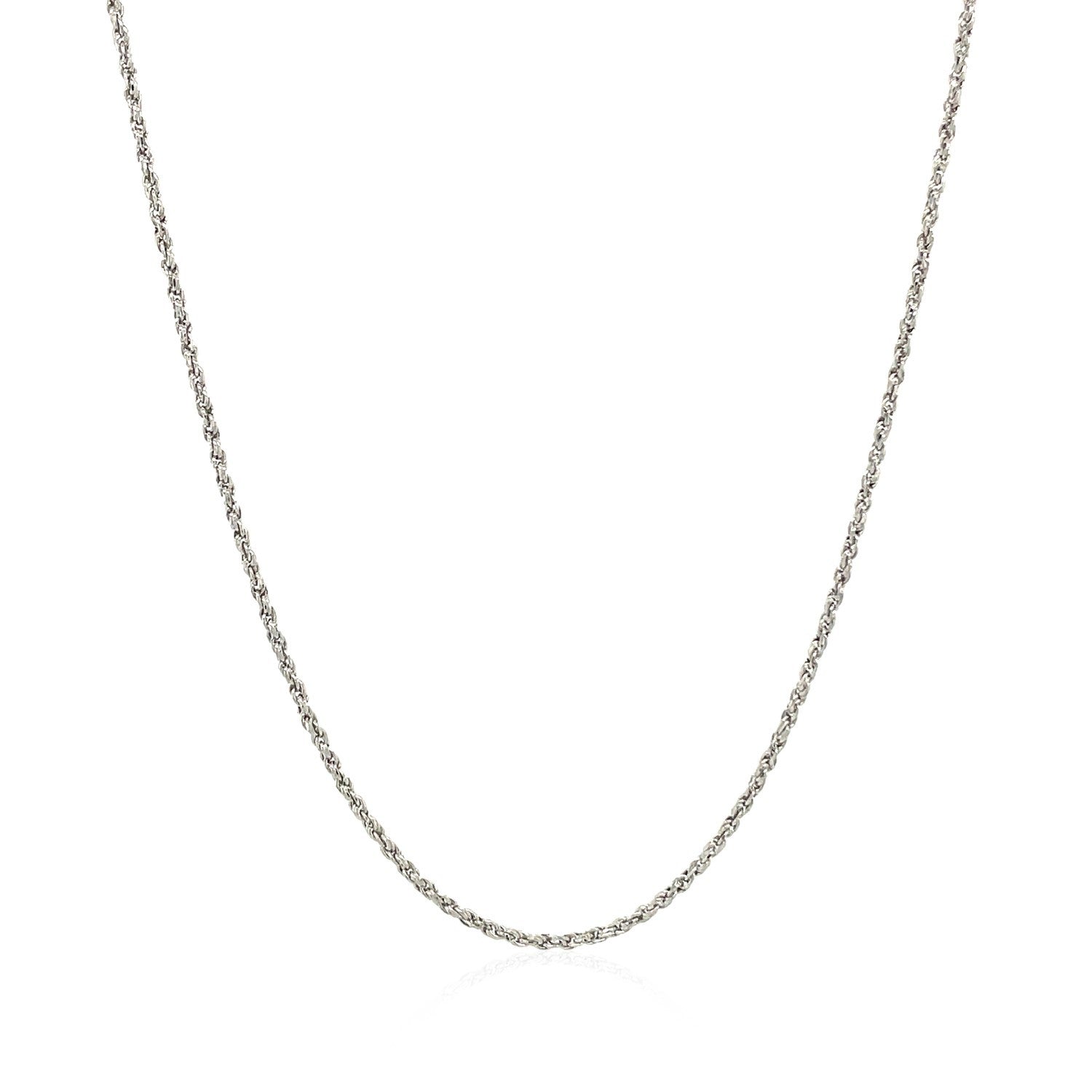 14k White Gold Adjustable Rope Chain 1.0mm by Bids.com