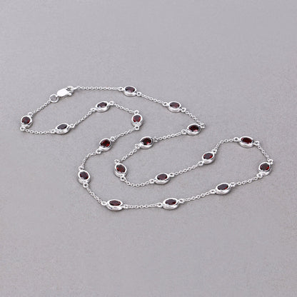 8.10 Carat Genuine Garnet .925 Sterling Silver Necklace by Bids.com
