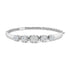 14K White Gold 2 1/2 Cttw Diamond Graduating Floral Cluster Bangle Bracelet (H-I Color, SI1-SI2 Clarity) - Fits Wrists up to 7.25" by Bids.com