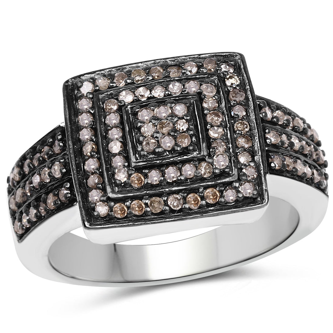 0.42 Carat Genuine Champagne Diamond .925 Sterling Silver Ring by Bids.com