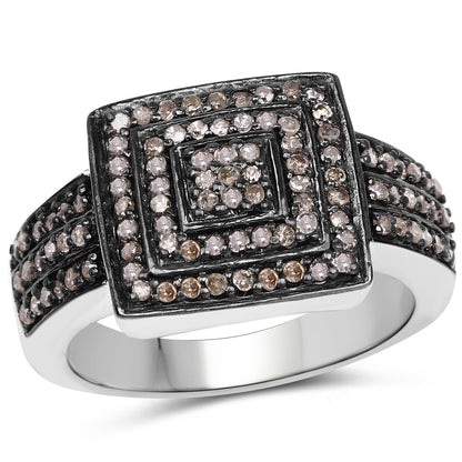 0.42 Carat Genuine Champagne Diamond .925 Sterling Silver Ring by Bids.com