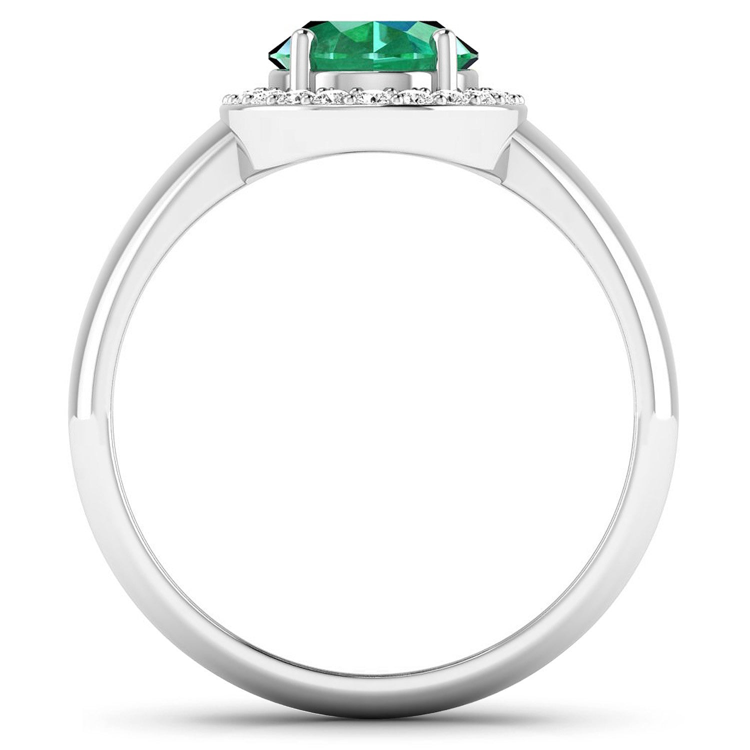 1.87 Carat Genuine Zambian Emerald and White Diamond 14K White Gold Ring by Bids.com