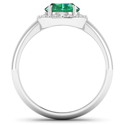 1.87 Carat Genuine Zambian Emerald and White Diamond 14K White Gold Ring by Bids.com