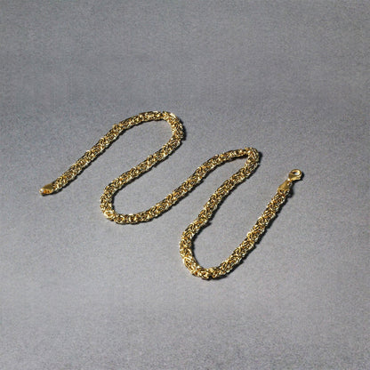14k Yellow Gold Fancy Byzantine Chain Necklace  DestGlow