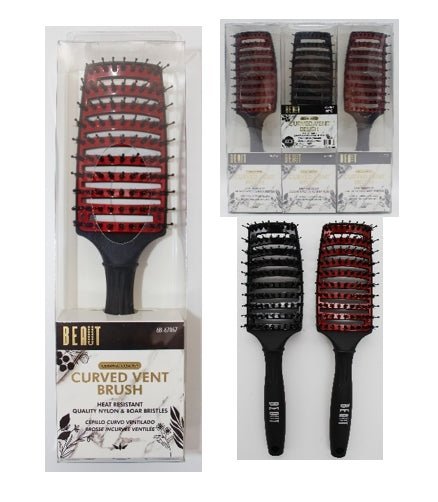 Beaut Heat Resistant Curved Vent Brush with Bristles