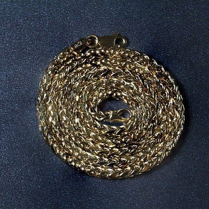 3.15mm 14k Yellow Gold Diamond Cut Round Franco Chain by Bids.com